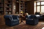 Fotel skórzany MANCHESTER - Dubaj Blue - aranżacja