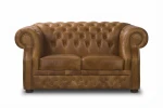 Sofa skórzana dwuosobowa MANCHESTER - karmelowa