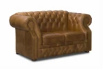 Sofa skórzana dwuosobowa MANCHESTER - karmelowa