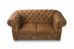 Sofa skórzana dwuosobowa MANCHESTER - karmelowa