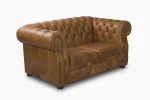 Sofa skórzana dwuosobowa MANCHESTER - karmelowa