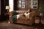 Sofa skórzana dwuosobowa MANCHESTER - karmelowa - aranżacja