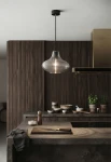 Lampa wisząca wewnętrzna EMMA black-crystal - LED E27 57W 2700K 1050lm 220-240V AC IP20 - PANZERI - aranżacja