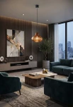 Lampa wisząca wewnętrzna EMMA black-tobacco - LED E27 57W 2700K 1050lm 220-240V AC IP20 - PANZERI  - aranżacja