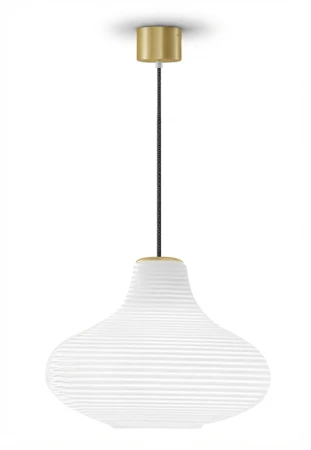Lampa wisząca wewnętrzna EMMA brushed brass-white - LED E27 57W 2700K 1050lm 220-240V AC IP20 - PANZERI