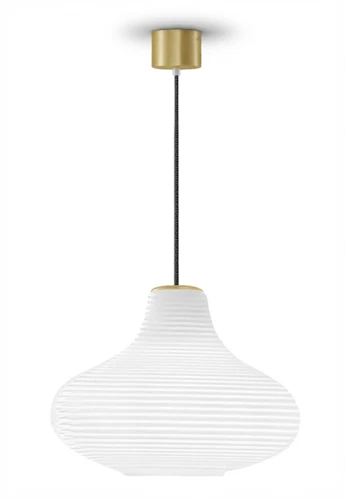 Lampa wisząca wewnętrzna EMMA brushed brass-white - LED E27 57W 2700K 1050lm 220-240V AC IP20 - PANZERI