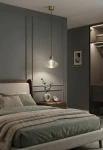 Lampa wisząca wewnętrzna EMMA brushed brass-crystal - LED E27 57W 2700K 1050lm 220-240V AC IP20 - PANZERI - aranżacja