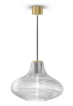 Lampa wisząca wewnętrzna EMMA brushed brass-crystal - LED E27 57W 2700K 1050lm 220-240V AC IP20 - PANZERI