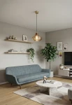 Lampa wisząca wewnętrzna EMMA brushed brass-bronze - LED E27 57W 2700K 1050lm 220-240V AC IP20 - PANZERI - aranżacja
