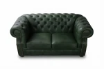 Sofa skórzana dwuosobowa MANCHESTER - zielona