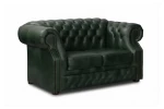 Sofa skórzana dwuosobowa MANCHESTER - zielona