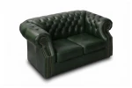 Sofa skórzana dwuosobowa MANCHESTER - zielona