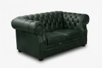 Sofa skórzana dwuosobowa MANCHESTER - zielona