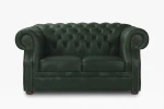 Sofa skórzana dwuosobowa MANCHESTER - zielona