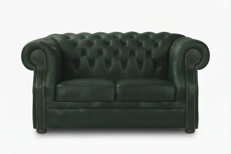 Sofa skórzana dwuosobowa  MANCHESTER - zielona