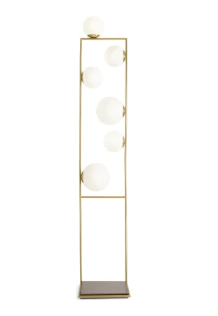 Lampa podłogowa wewnętrzna BUBLE szczotkowane złoto - 6x10W LED E27 220-240V AC IP20 - MILOOX