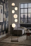 Lampa podłogowa wewnętrzna BUBLE stal szczotkowana - 6x10W LED E27 220-240V AC IP20 - MILOOX - aranżacja