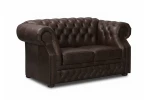 Sofa skórzana dwuosobowa MANCHESTER - brązowa