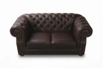 Sofa skórzana dwuosobowa MANCHESTER - brązowa