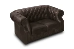 Sofa skórzana dwuosobowa MANCHESTER - brązowa