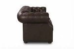 Sofa skórzana dwuosobowa MANCHESTER - brązowa