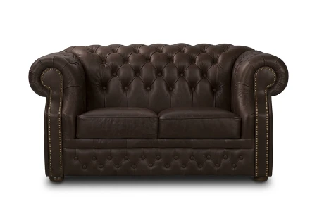 Sofa skórzana dwuosobowa  MANCHESTER - brązowa
