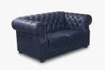 Sofa skórzana dwuosobowa MANCHESTER - Dubaj Blue
