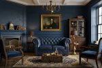 Sofa skórzana dwuosobowa MANCHESTER - Dubaj Blue - aranżacja