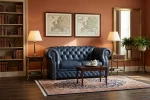 Sofa skórzana dwuosobowa MANCHESTER - Dubaj Blue - aranżacja