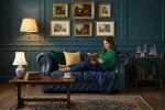 Sofa skórzana dwuosobowa MANCHESTER - Dubaj Blue - aranżacja
