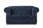 Sofa skórzana dwuosobowa  MANCHESTER - Dubaj Blue