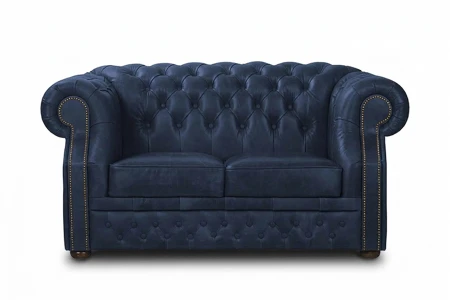 Sofa skórzana dwuosobowa  MANCHESTER - Dubaj Blue