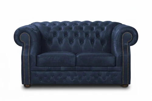 Sofa skórzana dwuosobowa MANCHESTER - Dubaj Blue