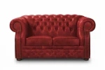 Sofa skórzana dwuosobowa  MANCHESTER - czerwona