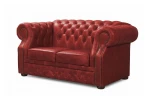 Sofa skórzana dwuosobowa MANCHESTER - czerwona