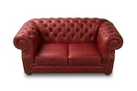 Sofa skórzana dwuosobowa MANCHESTER - czerwona