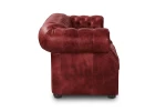 Sofa skórzana dwuosobowa MANCHESTER - czerwona