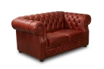 Sofa skórzana dwuosobowa MANCHESTER - czerwona
