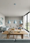 Lampa wisząca BERYL 3 baby blue - 3xE27 LED 15W 230V 50 Hz IP20 - aranżacja