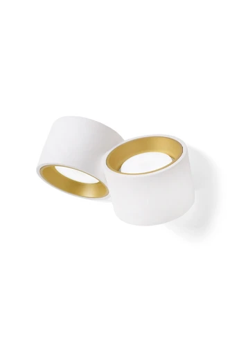 Lampa ścienna gipsowa NESSO szczotkowany mosiądz - GX53 2x10W UP-DOWN 230V IP20 - TECNICO