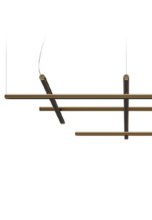 Lampa sufitowa wisząca HILOW bronze LED, 80W, 2700K, Ra>90, 220-240V AC (DALI/Push DIM) - PANZERI