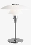 Lampa stołowa szklana PH 4½-3½ chromowana na wysoki połysk - 100W, E27, IP20 - LOUIS POULSEN