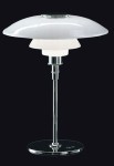 Lampa stołowa szklana PH 4½-3½ chromowana na wysoki połysk - 100W, E27, IP20 - LOUIS POULSEN