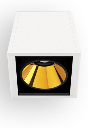 Oprawa oświetleniowa sufitowa natynkowa BLACK FOSTER SURF 1 SPOT 2700K NTMG textured white-metallized gold - LED, 2,1W, 190 lm, CRI>90, 19°, No Dim, IP20 - ARKOSLIGHT