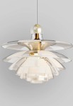 Lampa wisząca PH SEPTIMA clear and matt glass-brass - 28W, E27 - LOUIS POULSEN