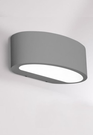 Oprawa oświetleniowa ścienna natynkowa AVA W silver matt - LED, 11W, 3000K, CRI >90, IP54 - MOLTO LUCE 