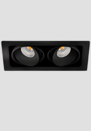 Oprawa oświetleniowa wewnętrzna sufitowa wpuszczana TWIST DOUBLE 1 7W DIM TR.EDGE FLOOD 2700K NT textured black - ARKOSLIGHT 