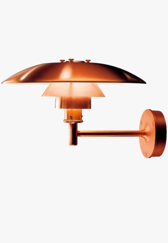 Lampa ścienna zewnętrzna PH WALL rushed copper - 100W E27, IP23 - LOUIS POULSEN