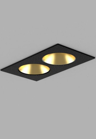 Oprawa oświetleniowa sufitowa wpuszczana DARK NIGHT LENS 2 R black matt-gold - 4W, 2700K, CRI>90, 300lm, 22°, IP20, UGR <16 - MOLTO LUCE