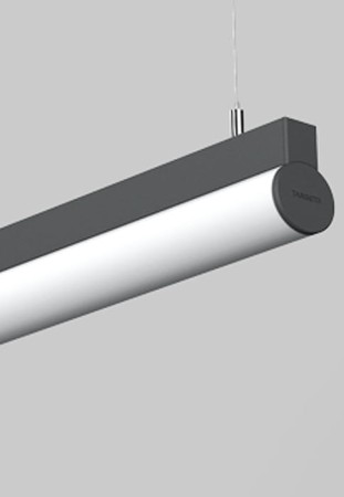 Oprawa oświetleniowa liniowa wisząca OMEGA ferrite - LED 36W, 2700K, CRI>90, DOWN OPAL, IP20, dł. 2112 mm - TARGETTI